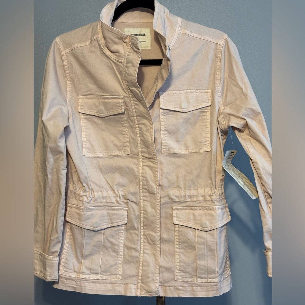 Goodthreads Women’s Military Field Utility Jacket Blush Pink small‎ nwt